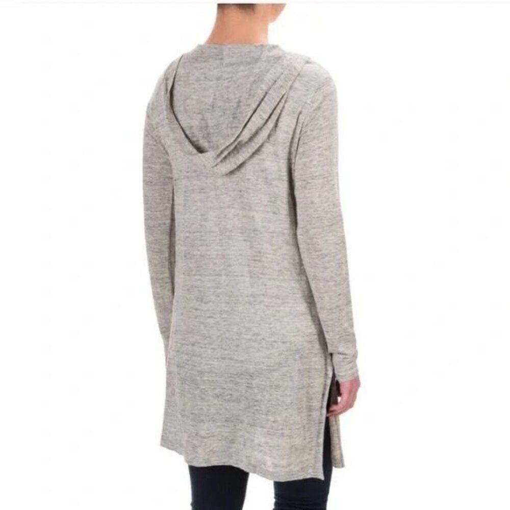 Cynthia Rowley Hooded Linen Open Cardigan Oatmeal Size Small - Picture 2 of 6